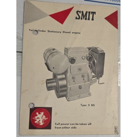 SMIT Type 2 BS Single Cylinder Stationary Diesel Engine Brochure Manual - Picture 1 of 4